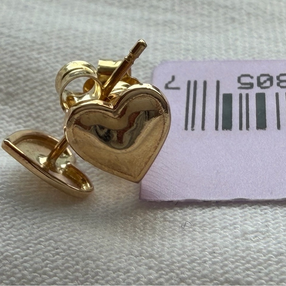 💛 Hudson's Bay (HBC) Fine Gold Jewelry - Heart Earrings - Brand New, Never Worn✨